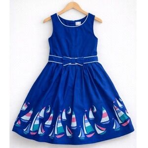 Gymboree Blue Sailboat Girls Dress | Size 7 | Nautical Coastal
